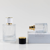 Flacon de parfum en verre cylindrique vide, 100 ml, 30 ml, 50 ml, avec pulvérisateur à pompe sérigraphié