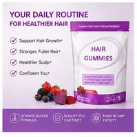 Gummies à la biotine pour la croissance des cheveux pour femmes, saveur fruits rouges, pour des cheveux plus épais, des ongles et une peau plus forts, complément vitaminique