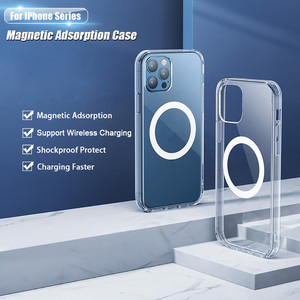 Cover Magnetica di Lusso per Ricarica Wireless per <span class=keywords><strong>iPhone</strong></span> 17 16 15 14 13 12 11 Pro Max X XR XS <span class=keywords><strong>SE</strong></span> <span class=keywords><strong>2020</strong></span> 2022 Mini Custodia Trasparente - Product Image 5