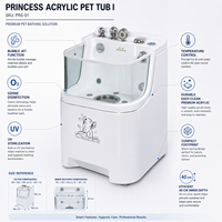 Baignoire SPA pour animaux de compagnie en acrylique avec fenêtre en verre haute brillance, bassin de douche intelligent pour chien à température contrôlée pour lavage autonome des chiens
