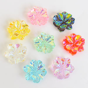 Nouveau Cabochon en Résine à Dos Plat Style Baroque, Fleur Scintillante, Fleur de Lotus Mignonne, Sac OPP HD, Accessoires DIY pour Coque de Téléphone Portable - Product Image 2