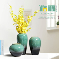 Vase à fleurs en céramique à glaçure dégradée peinte à la main, grand vase en porcelaine, art déco, décoration de salon, hôtel
