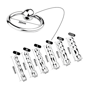 FRRK Nuevo Masajeador de Próstata con Cadena de Bolas y Anillo de Tracción Manual, Juguete Sexual con Forma de Huevo de Caballo - Product Image 2