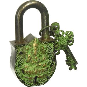 Beautifully Ornaments Antique Handcrafted Solid Brass <b>Padlock</b> Functional Two Keys Security Style Natural Patina New Style - Product Image 1
