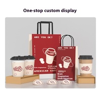 Tasse à boisson chaude en carton creux épaissi jetable avec impression de logo de couvercle correspondant à 1 pour café lait thé autres boissons chaudes