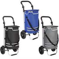 Chariot de courses pliable et portable en aluminium avec roues pour supermarché et bagages – Vente en gros