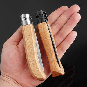 سكين تقشير بالجملة من خشب الورد والزان الصيني، سكاكين للهدايا الخارجية، سكين جيب EMHTiii رخيص مع حافظة جلدية - Product Image 3