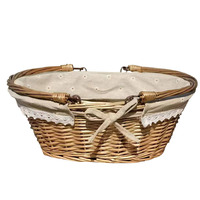Personnalisé petit et grand rotin osier cartable tissé panier motif Premium paniers de rangement nourriture shopping fruits pique-nique stockage