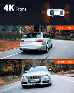 4K + 2K 2160P WIFI GPS Logger Dual Lens Car DVR Novatek 96675 Chip <span class=keywords><strong>Sony</strong></span> IMX415 Sensor Night Vision Dual Camera Dash Cam Recorder - Product Image 3