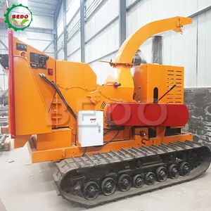 Hot Sale Tree Branches Twigs Tracked Mobile Crusher Wood Chipper Shredder Machine