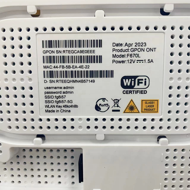 Roteadores Dual Band 4GE+1POTS+2USB+2.4G&5G WIFI F670L GPON XPON
