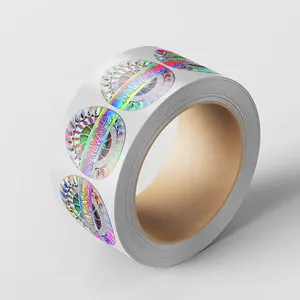 Custom Clear Lamination Overlay Hologram Holo Stickers Inkjet Printable Transparent Holographic Sticker Roll Label