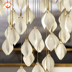 <span class=keywords><strong>Lustre</strong></span> moderne en verre en forme de goutte d'eau, luminaire suspendu en cascade pour villa, atrium - Product Image 6