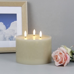 Lilin parafin ekstra besar kustom 3 sumbu baterai besar pilar LED tanpa api dengan lilin 3D nyata api - Product Image 1