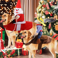 Vêtements d'hiver de luxe respirants pour animaux de compagnie, motif Père Noël 3D, OEM ODM, ajustables, amusants, pour fêtes de Noël, pour chiens et chats