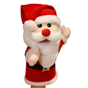 Navidad marrón felpa Reno animales <span class=keywords><strong>de</strong></span> peluche juguetes Santa Claus Reno felpa Navidad marioneta <span class=keywords><strong>de</strong></span> mano felpa - Product Image 1