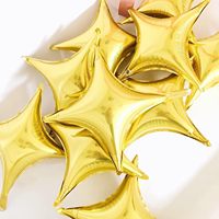 Balon Foil Aluminium Bintang Empat Sudut Ukuran 10/24/36 Inci, Balon Dekoratif untuk Pesta Ulang Tahun, Acara Baby Shower, Pernikahan & Liburan