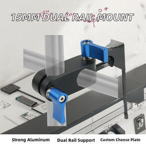 Collier de serrage pour tige de 15 mm 90° °   Connecteur de tube transversal en aluminium pour adaptateur de rail, compatible avec les cages de caméra d'<span class=keywords><strong>action</strong></span> GoPro, les montures de DSLR, les systèmes Follow Focus et les supports de moniteur - Product Image 2