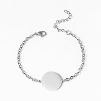 Bracelet unisexe personnalisé avec initiale gravée, chaîne en acier inoxydable plaqué or 18 carats, cadeau tendance