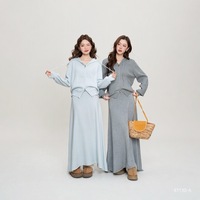 Maßgeschneidertes Logo Modal Strick Zweiteiler Lounge-Set für Damen Rundhals Langarm Tank Top Weite Hose Outdoor-Bereit Luxus-Bekleidung