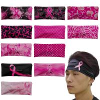 Épingles à ruban rose-bandeau de sensibilisation au cancer du sein bandeau de sport personnalisé réversible bandeau de cheveux de course au baseball Junkk