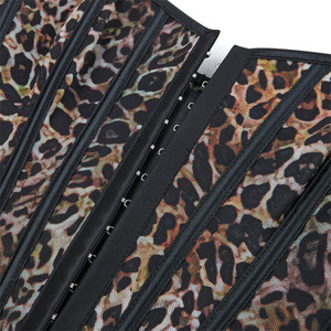 <span class=keywords><strong>Bustier</strong></span> Corset Léopard Femme Sans Bretelles Désossé, Mince et Sexy avec Crochets Frontaux - Product Image 3