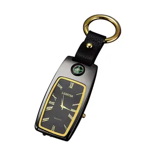 DEBANG Simple Practical Multifunctional Key Chain Lighter with Compass, LED Emergency Light, Good Gift for Men