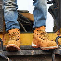 Bottes de sécurité ZG-S500 Goodyear Welt en cuir de blé, vente directe usine, bottes de sécurité robustes pour la construction avec semelle extérieure en EVA+caoutchouc