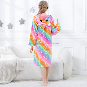 3-13Y Enfants Flanelle Animal Imprimé Peignoir Bébé Filles <span class=keywords><strong>Garçon</strong></span> À Capuche <span class=keywords><strong>Pyjama</strong></span> Doux Robe De Bain Vêtements De Nuit <span class=keywords><strong>Adolescent</strong></span> Toddler Bathwear - Product Image 6