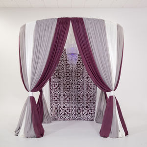 ديكور حدث حفل زفاف قوي 12 × 12 قدم ضبط DJ ستارة خلفية حامل أنبوب دائري - Product Image 4