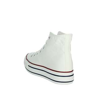 รองเท้าผ้าใบหุ้มข้อสูงแบบผูกเชือก รุ่น Donna สีขาว พื้นหนานุ่ม - Product Image 2