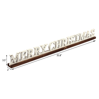 Offre Spéciale Vente en Gros Joyeux Noël Décoration Rustique Style Ferme Blocs Artisanaux Lettres Autocollantes pour Tableau d'Affichage Lettres en Bois Blanc Délavé