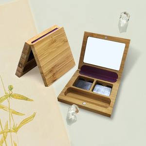 Palette à paupières vide biodégradable, emballage 2 couleurs, palette à paupières magnétique en bambou, logo personnalisé - Product Image 1