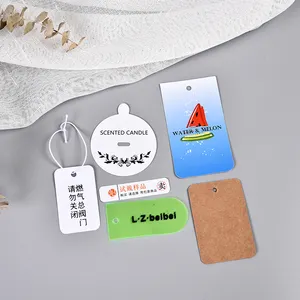 Custom Luxury Garment Swing Tags Clothes Label Print Name Logo Plastic Hang Tag With String Paper Hangtags For Clothing Own Logo