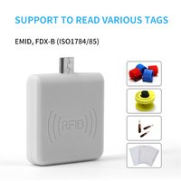Lector de Microchip para Teléfono Android, Chip para Mascotas de 134.2Khz, Lector de Tarjetas de Identificación Animal