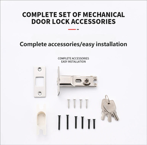 Kunci Pintu Geser 3keys Grosir, Bahan Stainless Steel, Model Flush Mount, Tombol Tersembunyi, Deadbolt, Kunci Mekanik Tersembunyi untuk Pintu Geser - Product Image 6