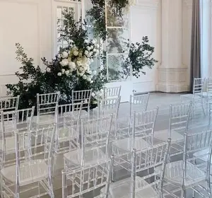 Cadeira Chiavari para Casamento de Eventos Plástico Cristal de Policarbonato Transparente por atacado