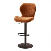 Chaise de bar moderne beige en gros pour cuisine, mini-bar, salon – Tabouret de bar réglable avec dossier court
