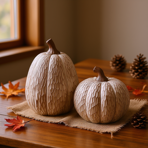 Juego de calabazas artificiales decorativas, talladas en resina, estilo rústico, para decoración de mesa en otoño, para el hogar, para Acción de Gracias y bodas - Product Image 2