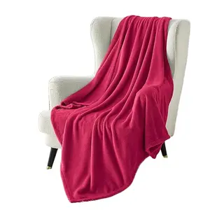 羊毛扔毯淡紫色淡紫色薰衣草紫色轻便毯，用于沙发、床、野营，