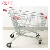 Chariot de courses argenté L1000*W585*H1010 mm 80L/100L/120L/160L avec roues en PU de 5 pouces, zingué, durable, antirouille, modèle pliable EU-180
