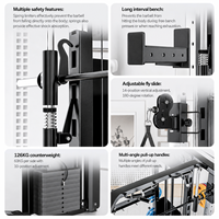 Rack de musculation multifonctionnel Smith pour usage domestique, idéal pour l'entraînement de force et la musculation, combo squat et développé couché