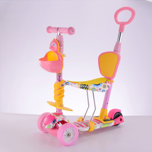 Patinete para bebés 3 en 1 con asiento de altura ajustable para niños de 1 a 3 años, azul y amarillo - Product Image 2