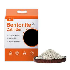 Areia de gato bentonita com aroma de rosa e limão em forma de bola fácil de limpar