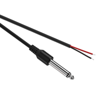 Kabel Audio Patch Amplifier Speaker HiFi Mono 2 Kutub TS 1/4 inci dengan Steker Jantan 6,35mm ke Ujung Terbuka Tanpa Pelindung untuk Aplikasi DJ