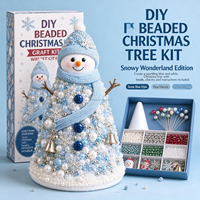 Kit de loisirs créatifs de Noël avec perles en cristal 3D, Arbre de Noël perlé à faire soi-même pour cheminée, table à manger, bureau