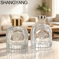 Ventes Flash Usine : Bouteille en Verre Transparente Cannelée Verticale Vide de 100 ml pour Diffuseur de Parfum à Bâtonnets, avec Bouchon Facile à Ouvrir et Boîte Incluse