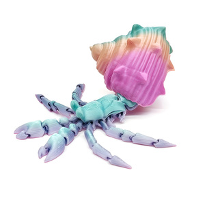 Figura Articulada de Cangrejo Ermitaño Impresa en 3D, Adorno Creativo para Escritorio, Regalo para Niños, Tendencia Viral, Venta al Por Mayor Internacional - Product Image 1