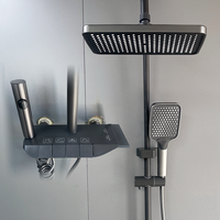 Système de douche complet de haute qualité, contemporain, multifonctionnel, avec cascade et pluie, robinet de douche piano pour salle de bain