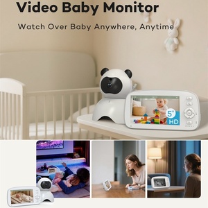 Moniteur vidéo bébé HD 5 pouces avec caméra, protection de la vie privée, sans application, communication bidirectionnelle sans fil sur 300 m, fixation pour lit ou berceau - Product Image 4